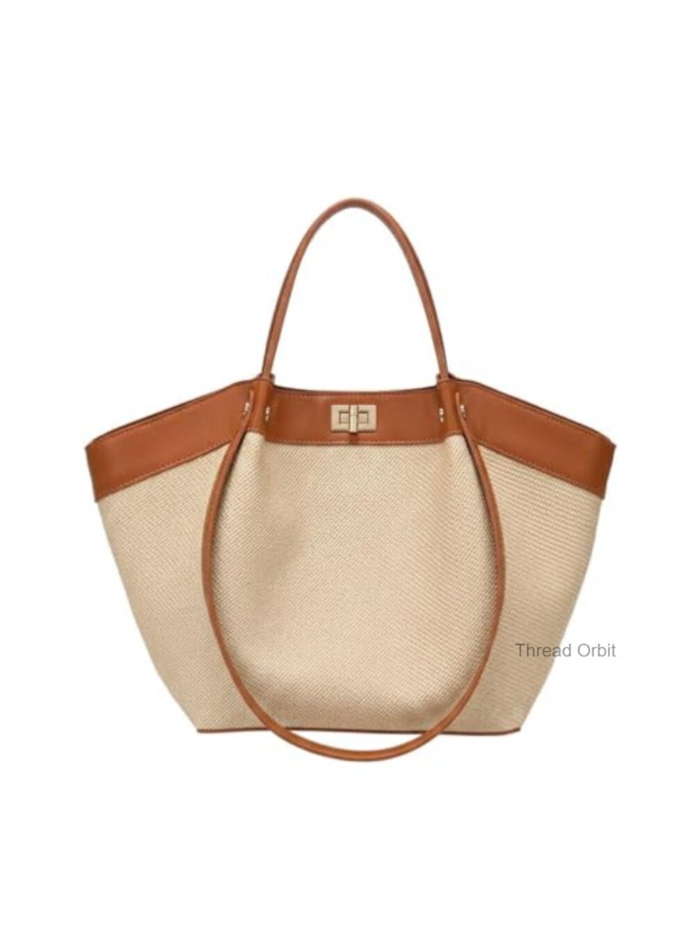 Canvas & Faux Leather Winged Tote Bag Satchel Work Purse Laptop Shoulder Handbag